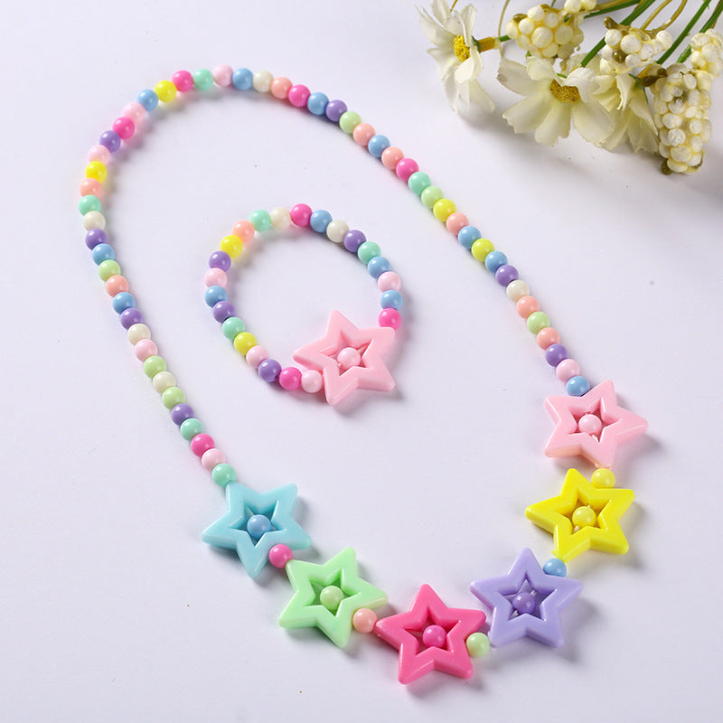 Collares de cuentas de color caramelo al por mayor Juego de dos